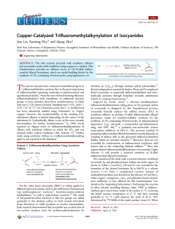 Copper-Catalyzed Trifluoromethylalkynylation of Isocyanides