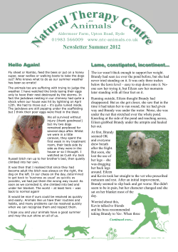 Newsletter 13 - Summer 2012 - Natural Therapy Centre for Animals