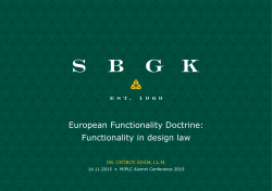 European Functionality Doctrine: Functionality in design law