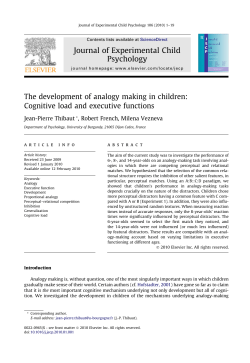 The development of analogy making in children: Cognitive load and