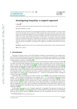 Investigating inequality: a Langevin approach