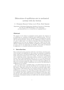 Bifurcations of equilibrium sets in mechanical systems with dry friction