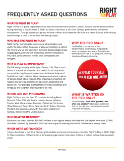 frequently asked questions - Right To Play