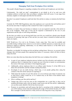 Managing Theft from Workplace First Aid Kits