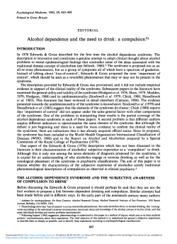 Alcohol dependence and the need to drink: a compulsion?