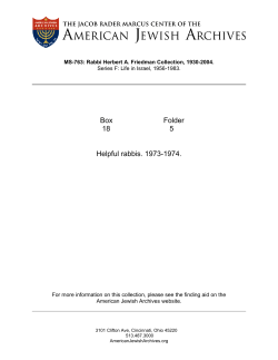 Reading - American Jewish Archives