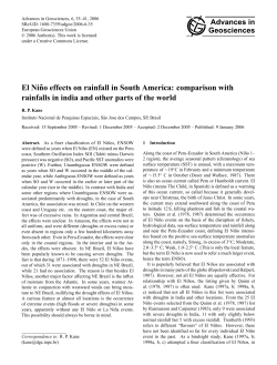 El Ni&tilde;no effects on rainfall in South America: comparison