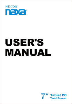 NAXA NID Tablet User`s Guide