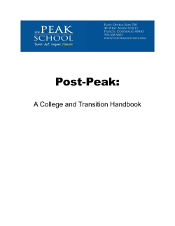 Post-Peak - The Peak School