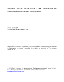 Deliberative Democracy Versus the Rule of Law