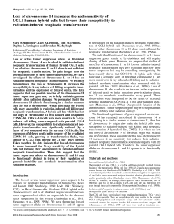 Loss of chromosome 14 increases the