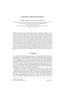 The Arctic amplification debate - Department of Marine and Coastal