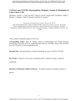 CYP24A1 and CYP27B1 Polymorphisms Modulate Vitamin D