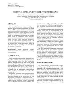 essential developments in feature modelling