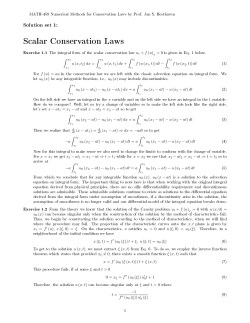 Scalar Conservation Laws