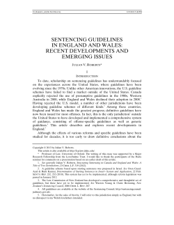 Sentencing Guidelines in England and Wales