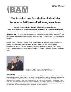 BAM Media Release 2015 - Broadcasters Association of Manitoba