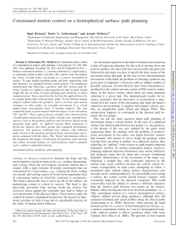 Constrained motion control on a hemispherical surface: path planning