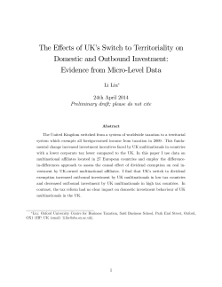 The Effects of UKps Switch to Territoriality on Domestic and