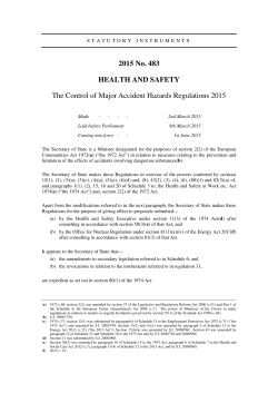 The Control of Major Accident Hazards