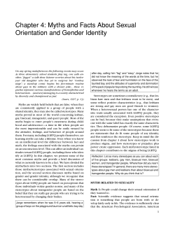 Chapter 4: Myths and Facts About Sexual Orientation and Gender