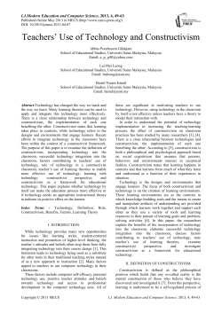 Teachers` Use of Technology and Constructivism