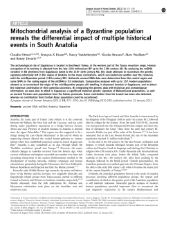Mitochondrial analysis of a Byzantine population