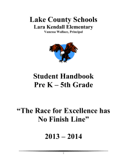 Lake County Schools Student Handbook Pre K &ndash; 5th Grade &ldquo;The