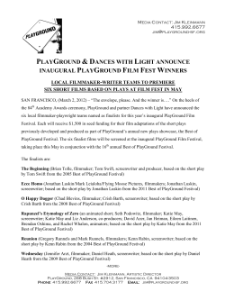 PlayGround Announces 2012 Film Fest Finalists