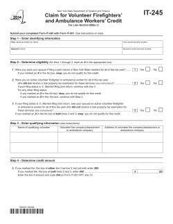 Claim for Volunteer Firefighters` and Ambulance Workers` Credit