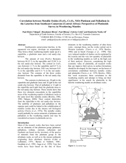 Correlation between Metallic Oxides (Fe2O3, Cr2O3, NiO) Platinum
