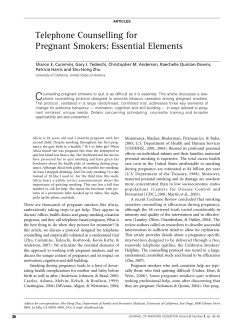 Telephone Counselling for Pregnant Smokers: Essential Elements