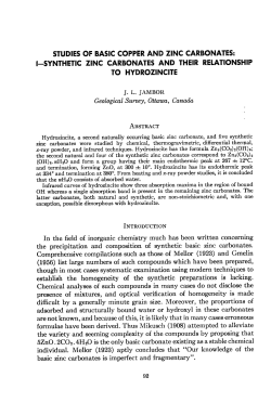 STUDIES OF BASIC COPPER AND ZINC CARBONATES: I
