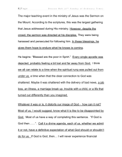 4th Sunday in Ordinary Time