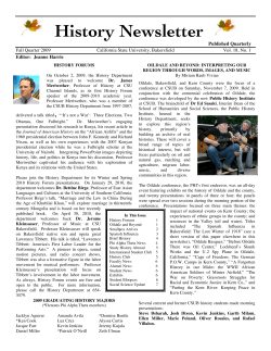 History Newsletter - California State University, Bakersfield