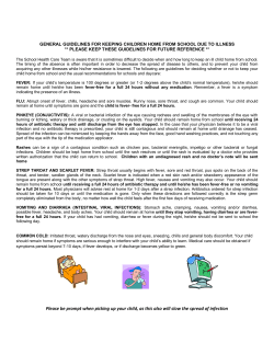 Guidelines for keeping kids at home when ill