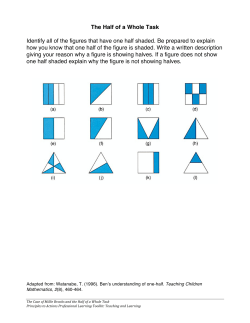 The Half of a Whole Task Identify all of the figures that have one half