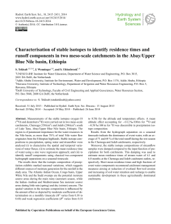 Characterisation of stable isotopes to identify residence times and