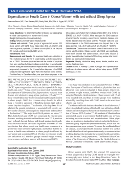 Expenditure on Health Care in Obese Women with and