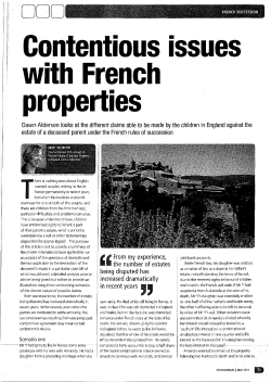 Contentious issues with French properties - Russell