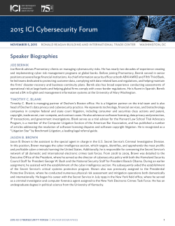 2015 ICI Cybersecurity Forum - Investment Company Institute