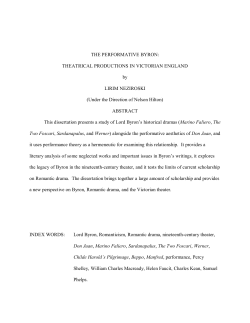 THE PERFORMATIVE BYRON - UGA Electronic Theses and