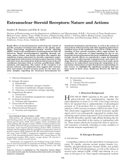 Extranuclear Steroid Receptors: Nature and Actions