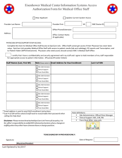 Medical Office Staff Access Request Form for Information