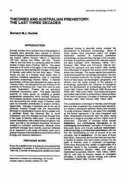 1991: Theories and Australian prehistory: The last three
