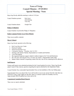 Town of Twisp Council Minutes - 07/25/2014 Special Meeting