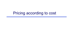 Pricing according to cost