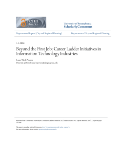 Beyond the First Job: Career Ladder Initiatives