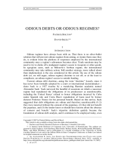 Odious Debts or Odious Regimes - Duke Law Scholarship Repository