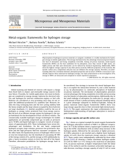 Metal-organic frameworks for hydrogen storage